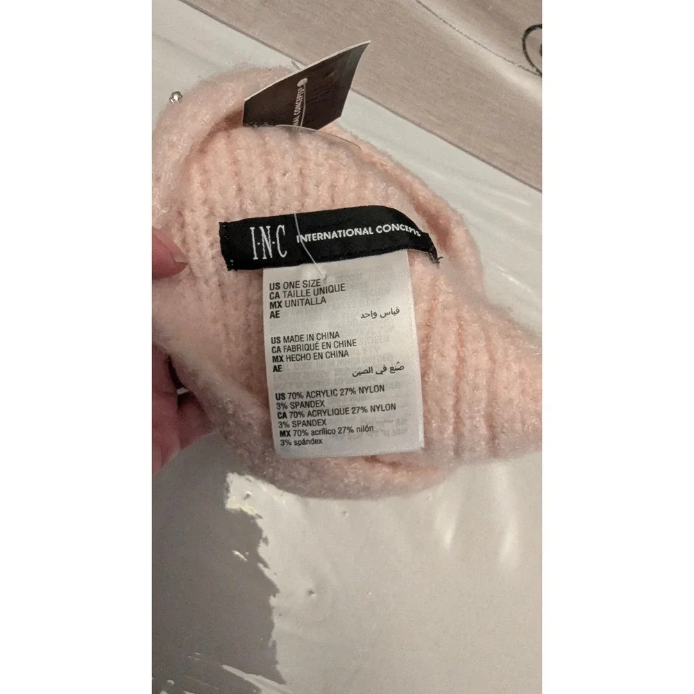 INC International Concepts‎ Blush Knit Headband Rhinestone Embellished